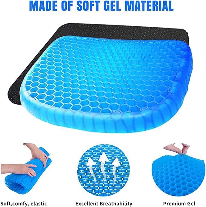 Egg Gel Seat Cushion Ergonomic Breathable Design Pressure Relief Sitter Tailbone Pain Sciatica Pain Back Pain Silicon Seater Cushion Chair Pad with Non-Slip Cover for Home (Pack of 1)